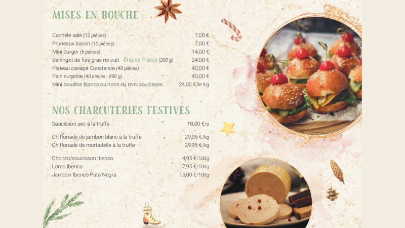 Carte des fetes 2025 rouge tendre